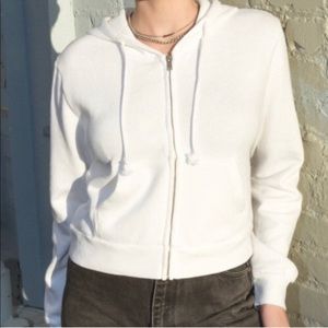 Brandy Melville Cropped Crystal ZIP Hoodie